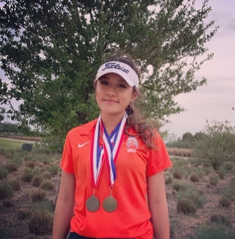 Seven Lakes senior Lauren Nguyen won the District 19-6A girls individual golf title with a two-day score of 147.
